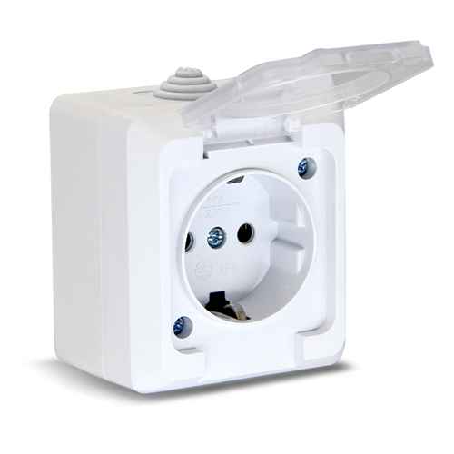 Розетка з/к о/у с прозрачной крышкой IP54 UNIT TERRA